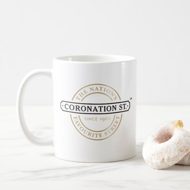Coronation Street - Logo Kaffeetasse (Mit Donut)