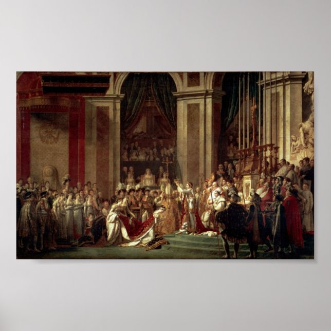 Coronation von Napoleon durch Jacques-Louis David Poster (Vorne)