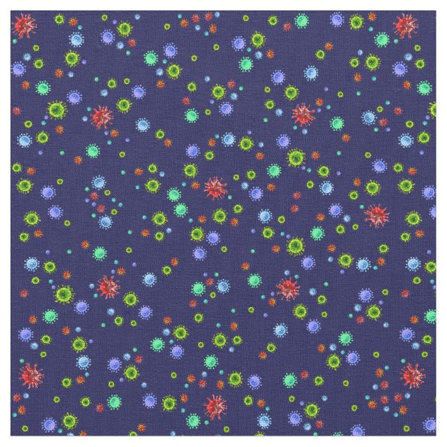 Coronavirus auf Royal Blue. Hör auf mit der Spread Stoff (Nahaufnahme)