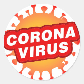 CoronaVirus-Aufkleber Covid19 Corona-Virustext Runder Aufkleber