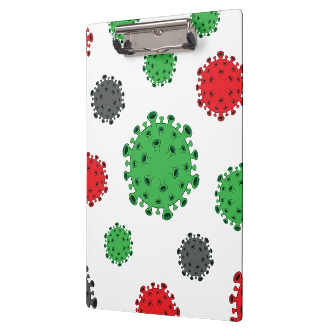 CoronaVirus Clipboard Covid19 Pattern Designer Pad Klemmbrett (Links)