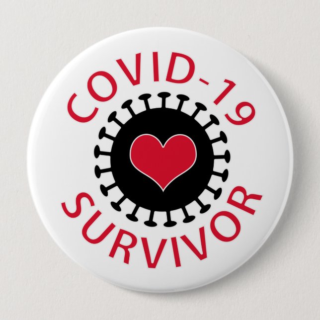 Coronavirus Covid-19 Survivor Button (Vorderseite)