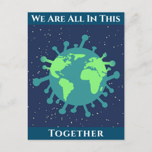 Coronavirus Covid 19 zusammen Postkarte