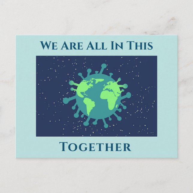 Coronavirus Covid 19 zusammen Postkarte (Vorderseite)