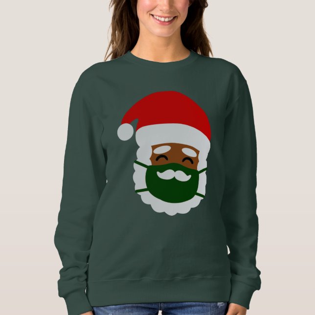 Coronavirus Gesichtsmaske schwarze WeihnachtsWeihn Sweatshirt (Vorderseite)