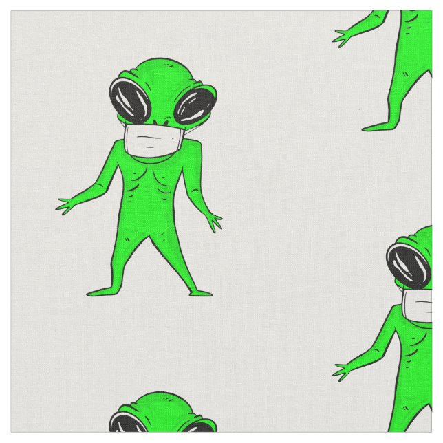 Coronavirus halloween Gesichtsmaske Alien Stoff (Nahaufnahme)