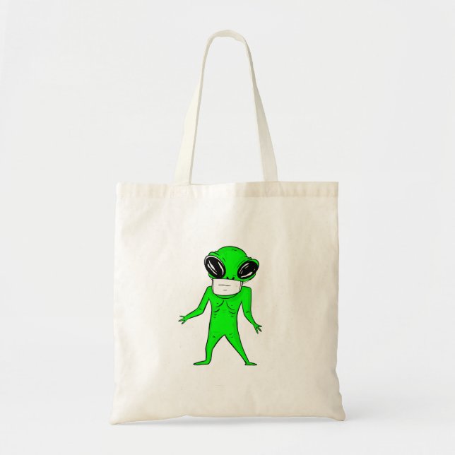 Coronavirus halloween Gesichtsmaske Alien Tragetasche (Vorne)