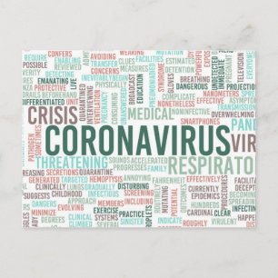 Coronavirus-Hintergrund Gesundheitsprobleme Postkarte