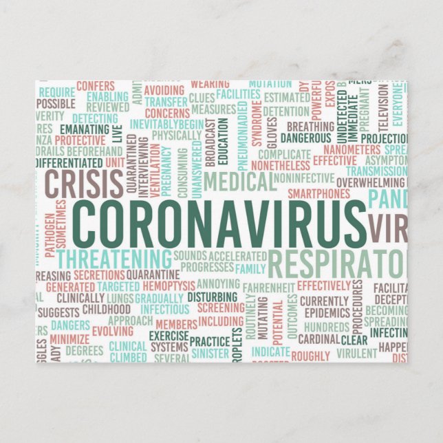 Coronavirus-Hintergrund Gesundheitsprobleme Postkarte (Vorderseite)