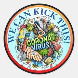 Coronavirus Kick It Runder Aufkleber