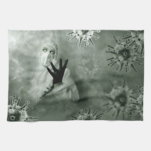 Coronavirus Nurse Geschirrtuch (Horizontal)