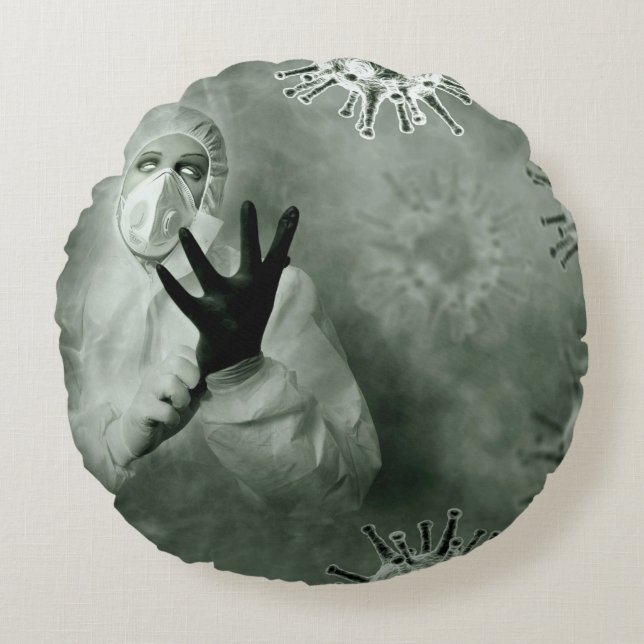 Coronavirus Nurse Rundes Kissen (Vorderseite)