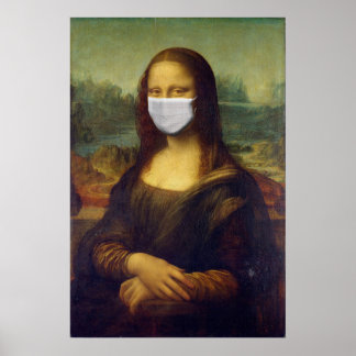 Coronavirus Pandemie Mona Lisa Facemask COVID-19 Poster