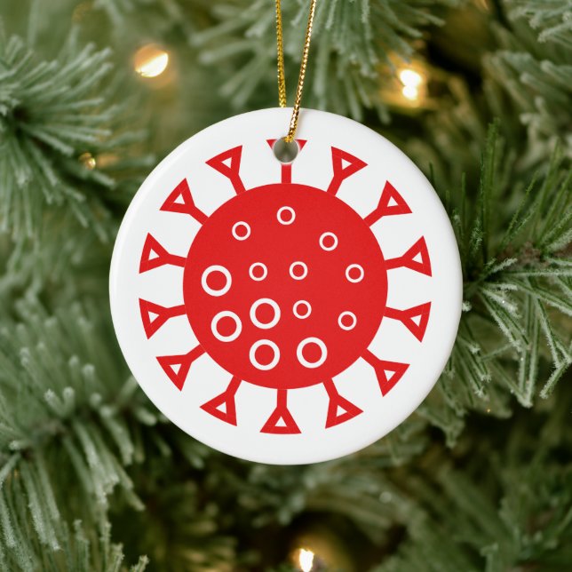 Coronavirus Red Funny Personalisierte Weihnachten Keramik Ornament (Baum)