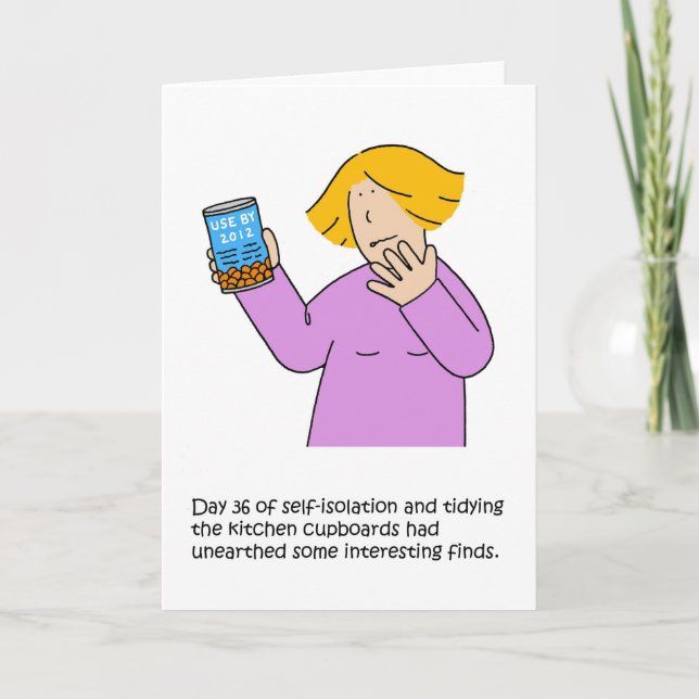 Coronavirus Selbstisolation Küchenchekappe Tidy Karte (Vorderseite)