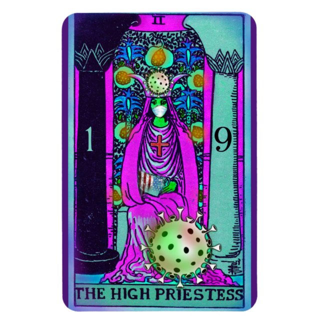 Coronavirus Tarot Card Hoher Priesterin Magnet (Vertikal)