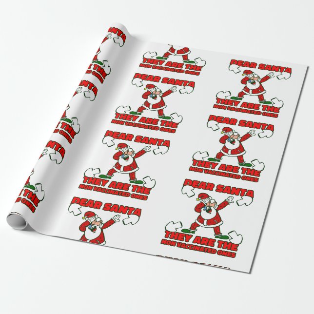 Coronavirus-Weihnachtsmann-Claus geimpft Geschenkpapier (Ungerollt)