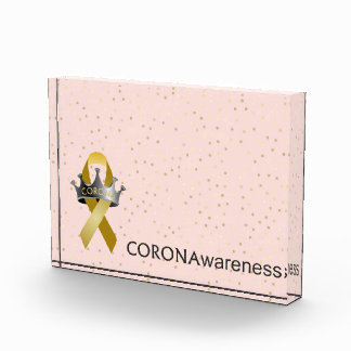 CORONAwareness Pink Confetti Anpassbare Lucite Fotoblock