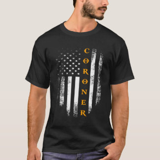 Coroner mit amerikanischer Flagge für Polizei T-Shirt