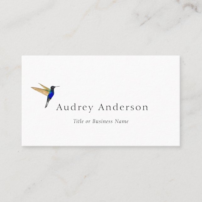 Coronet Hummingbird Business Card Visitenkarte (Vorderseite)