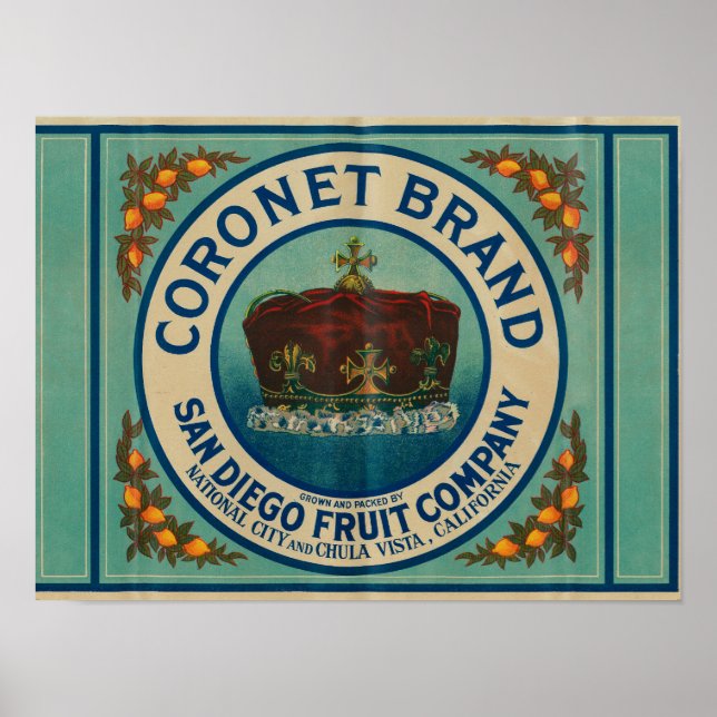 Coronet Lemon LabelChula Vista, CA Poster (Vorne)