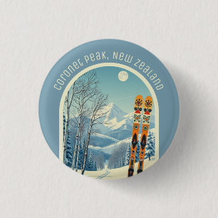 Coronet Peak Neuseeland Skigebiet Souvenir Button