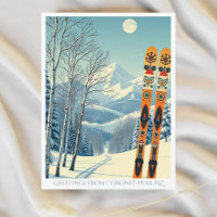 Coronet Peak Neuseeland Skiurlaub Postkarte