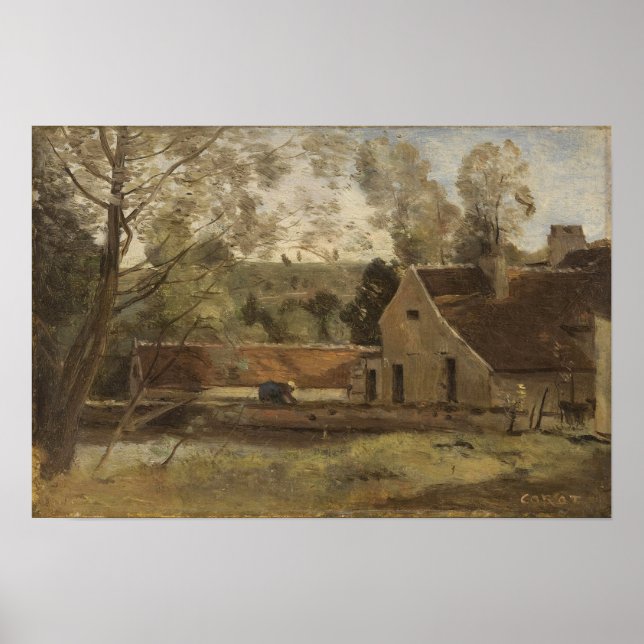 Corot - Chateau Thierry 1855 Poster (Vorne)
