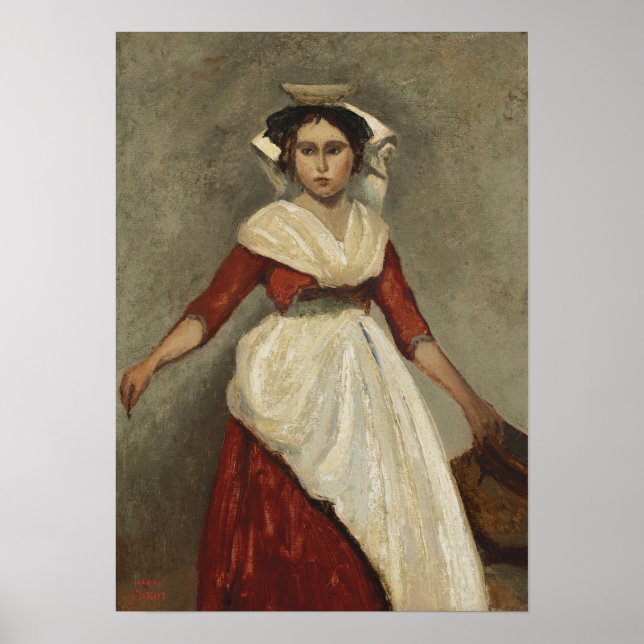 Corot - Ein italienisches Mädchen 1826 Poster (Vorne)