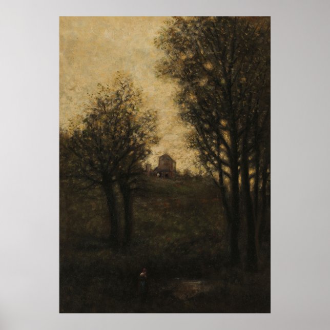 Corot - Französische Landschaft Poster (Vorne)