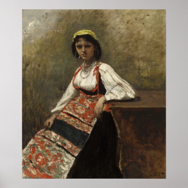 Corot - Italienisches Mädchen 1872 Poster (Vorne)