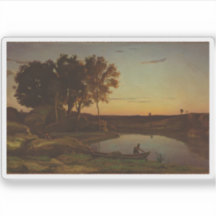 Corot - Landschaft mit See und Boot
