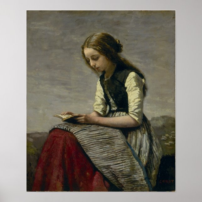 Corot - Leserin Poster (Vorne)