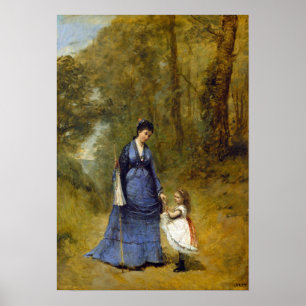 Corot - Madame Stumpf und ihre Tochter Poster