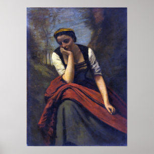 Corot - Meditation von Frauen Poster