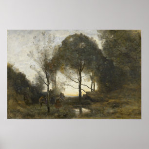 Corot - Nymphen und Faune Poster