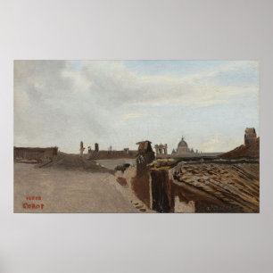 Corot - Rom Ausblick aus Fenster 1825 Poster