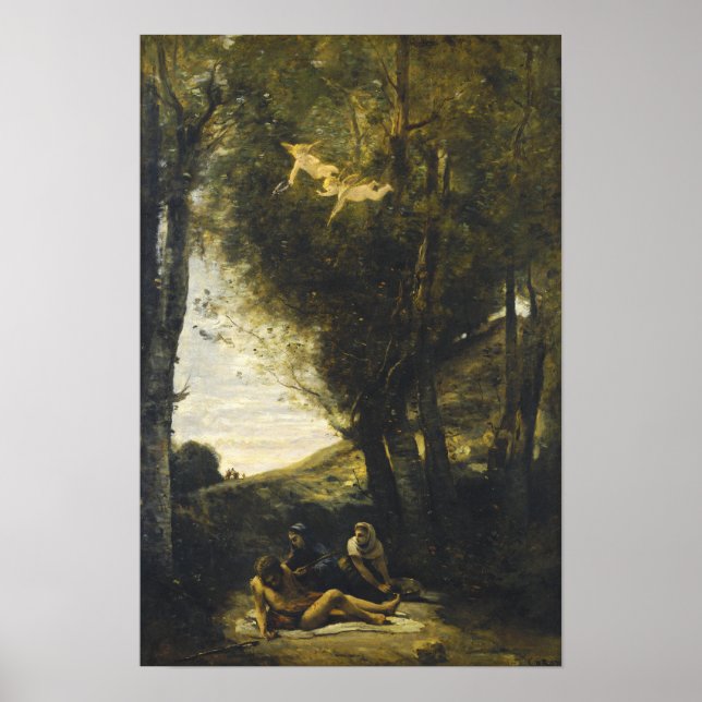 Corot - Saint Sebastien von den Heiligen Frauen ge Poster (Vorne)