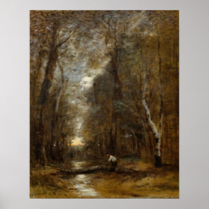 Corot - unter Holz Poster