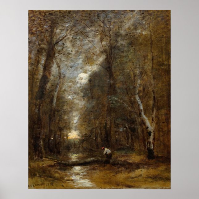 Corot - unter Holz Poster (Vorne)