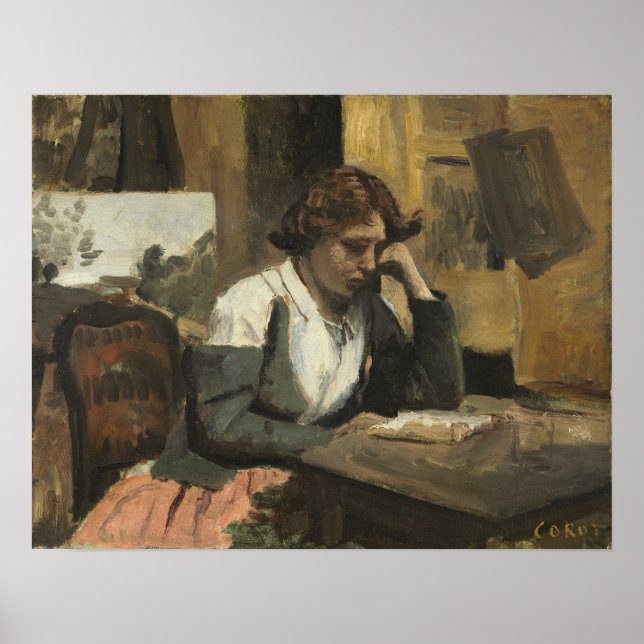 Corot - Young Girl Reading Poster (Vorne)