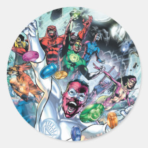 Corp-Gruppe mit Ringen Runder Aufkleber