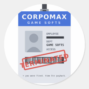 CorpoMax Game Softs - Gekündigter Aufkleber