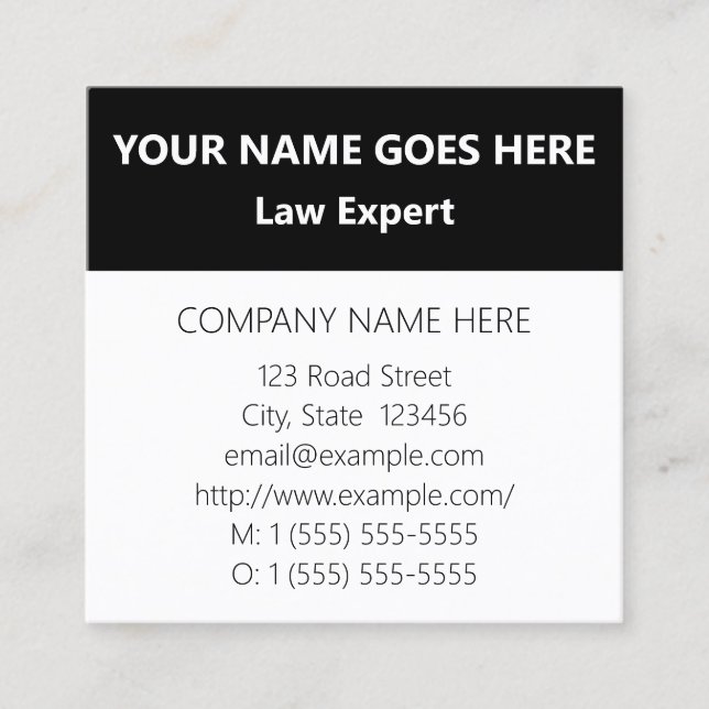 Corporate, Basic & Respect Business Card Quadratische Visitenkarte (Vorderseite)