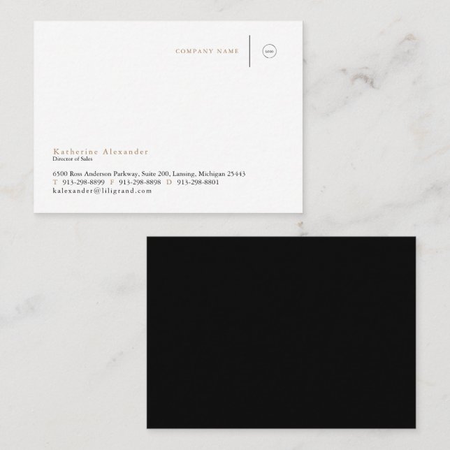 Corporate Black & Gold Business Card Visitenkarte (Vorne/Hinten)