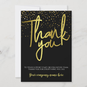Corporate Black Gold Typografie Vielen Dank Dankeskarte