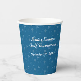 Corporate Blue Grey Golf Muster - Papiertasse Pappbecher