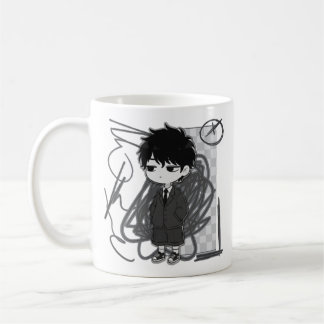 Corporate Burnout Relatable Chibi-Boy-Anzug-Illust Kaffeetasse