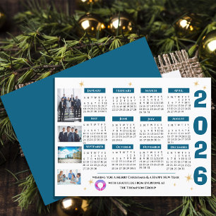 Corporate Business 2026 Kalender mit Firmenlogo Feiertagspostkarte