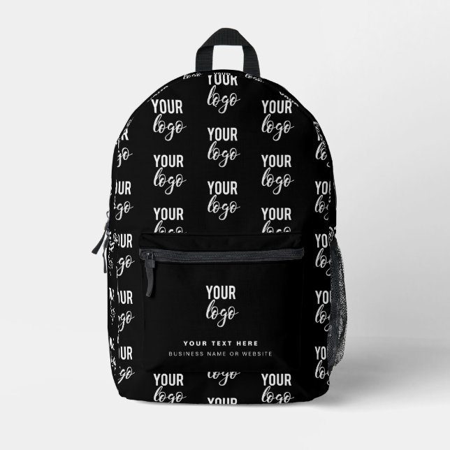 Corporate Business Logo Black Minimalist Company Bedruckter Rucksack (Vorderseite)